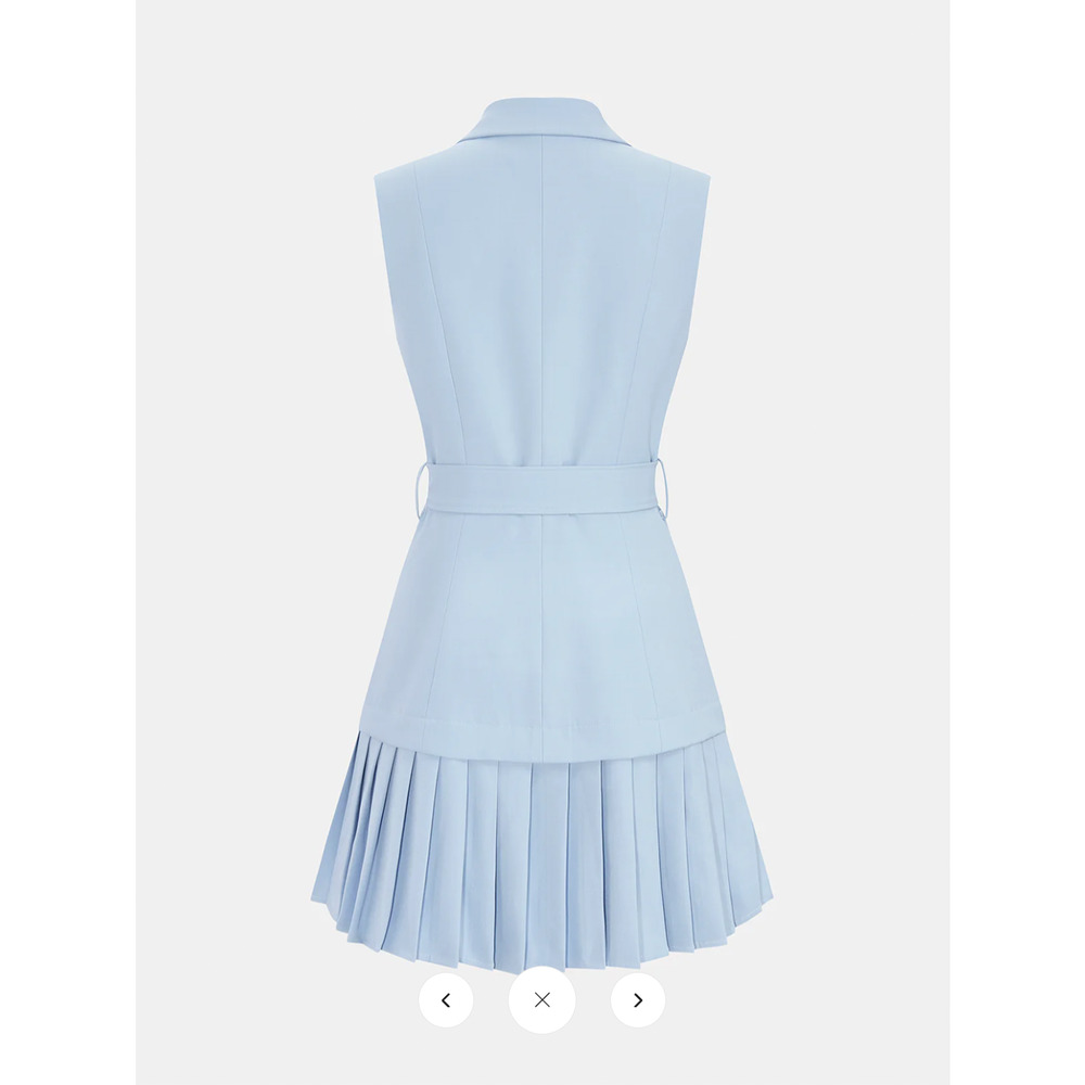 Copied - NWT Commense Belted Pleated Sleeveless Blazer Mini Dress Sz M - Picture 3 of 5